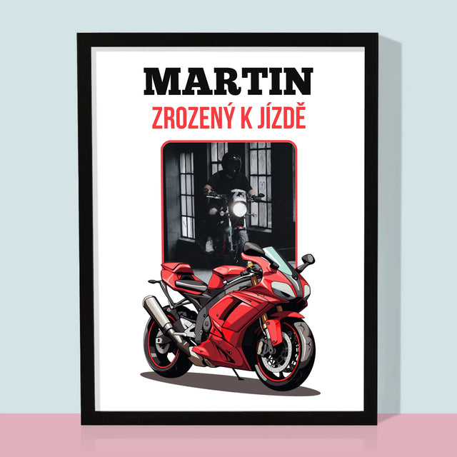 Fotka S Textem: Zrozený K Jízdě  - Tisk V Rámečku