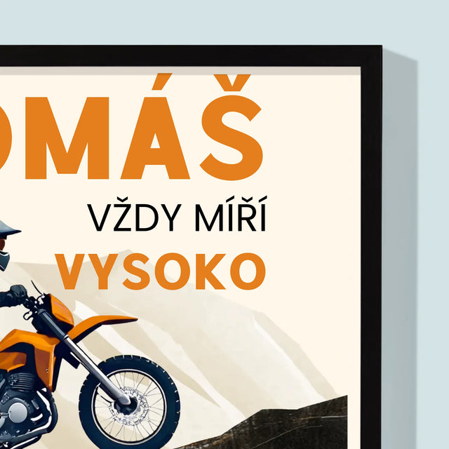 Fotka S Textem: Vždy Míří Vysoko - Tisk V Rámečku