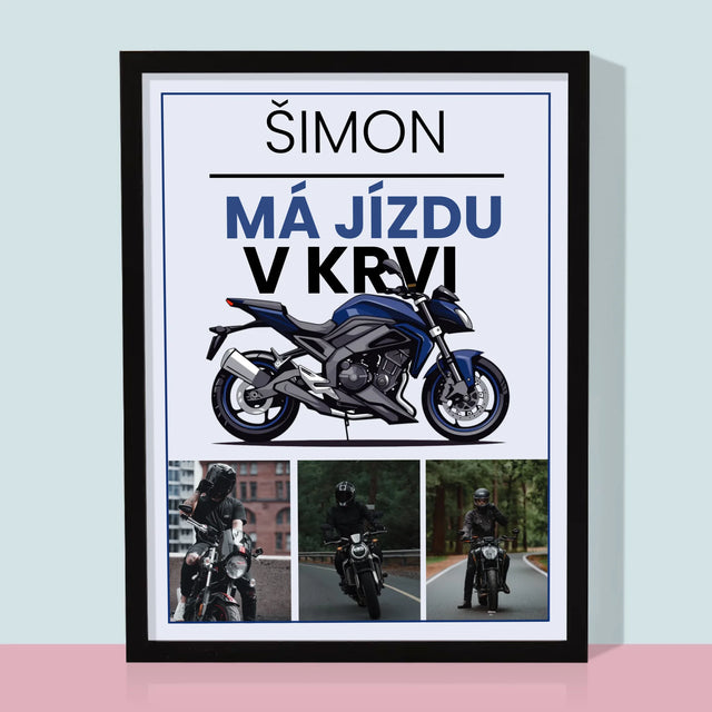 Fotokoláž: Jízdu Má V Krvi - Tisk V Rámečku