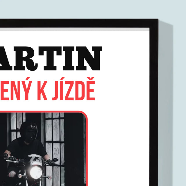 Fotka S Textem: Zrozený K Jízdě - Tisk V Rámečku