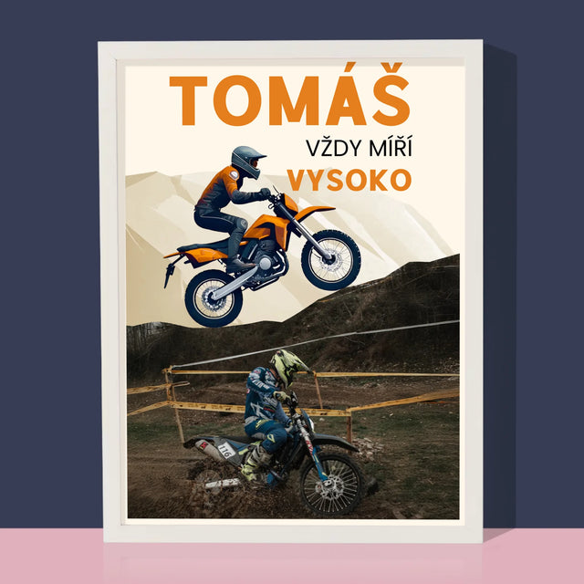 Fotka S Textem: Vždy Míří Vysoko - Tisk V Rámečku