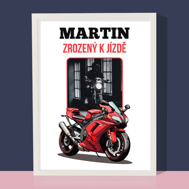Fotka S Textem: Zrozený K Jízdě  - Tisk V Rámečku