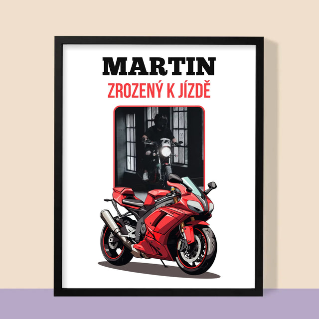 Fotka S Textem: Zrozený K Jízdě  - Tisk V Rámečku