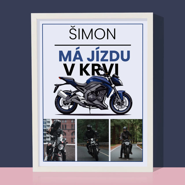 Fotokoláž: Jízdu Má V Krvi - Tisk V Rámečku