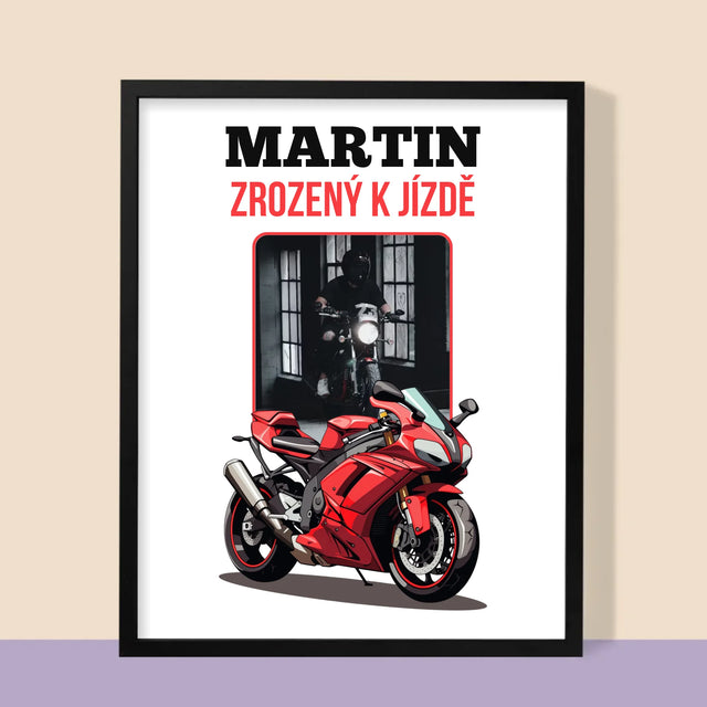 Fotka S Textem: Zrozený K Jízdě  - Tisk V Rámečku
