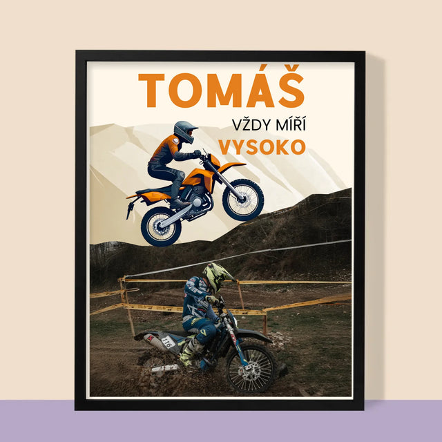 Fotka S Textem: Vždy Míří Vysoko - Tisk V Rámečku