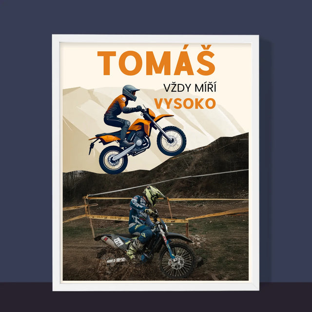 Fotka S Textem: Vždy Míří Vysoko - Tisk V Rámečku