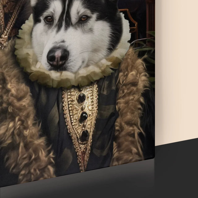 Královský Portrét: Šlechtic S Mazlíčkem: Královský Portrét - Tisk V Rámečku