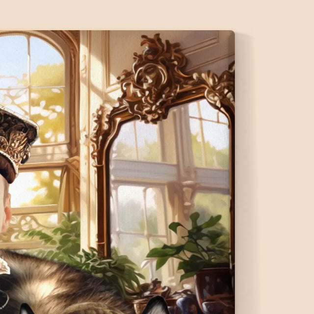 Královský Portrét: Šlechtic S Mazlíčkem: Královský Portrét - Tisk V Rámečku