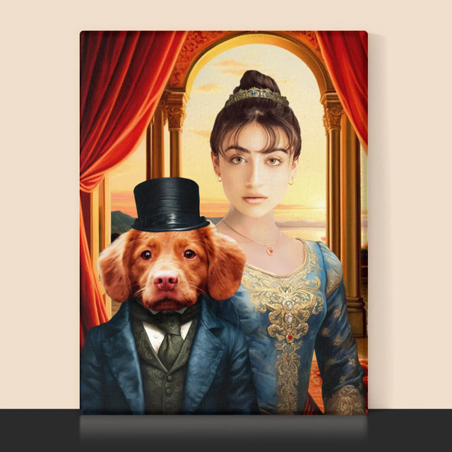 Královský Portrét: Šlechtična S Mazlíčkem: Královský Portrét - Tisk V Rámečku