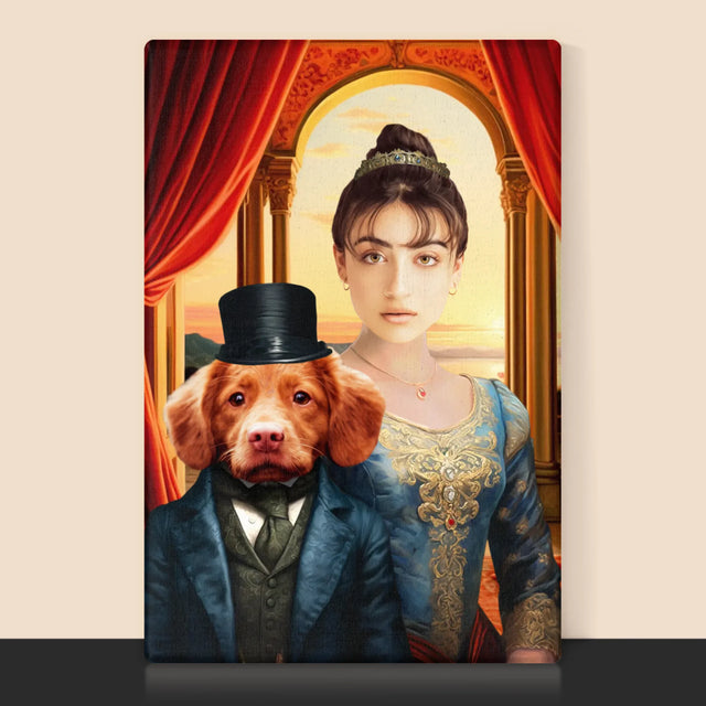 Královský Portrét: Šlechtična S Mazlíčkem: Královský Portrét - Tisk V Rámečku