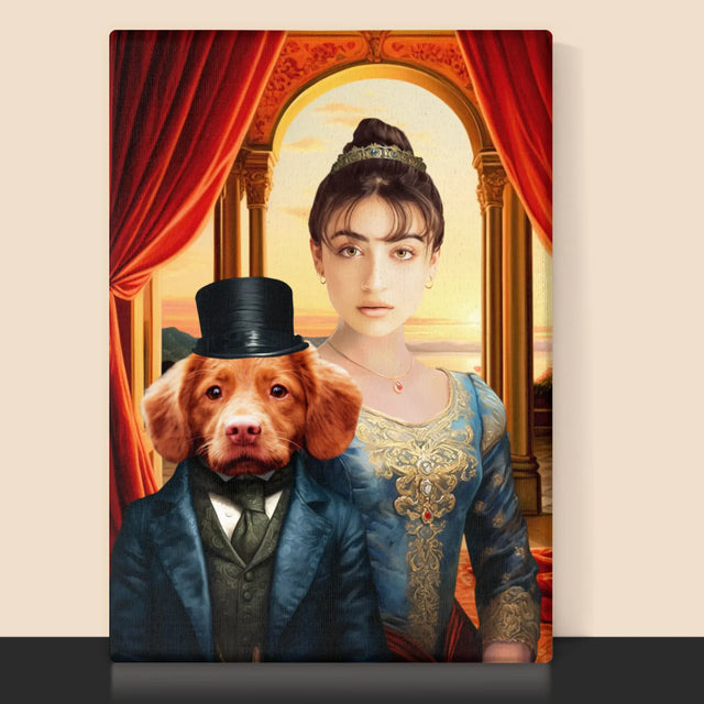 Královský Portrét: Šlechtična S Mazlíčkem: Královský Portrét - Tisk V Rámečku