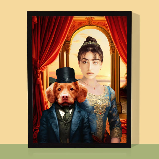 Královský Portrét: Šlechtična S Mazlíčkem: Královský Portrét - Tisk V Rámečku