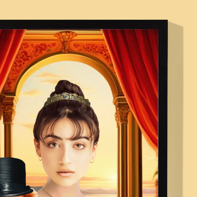 Královský Portrét: Šlechtična S Mazlíčkem: Královský Portrét - Tisk V Rámečku