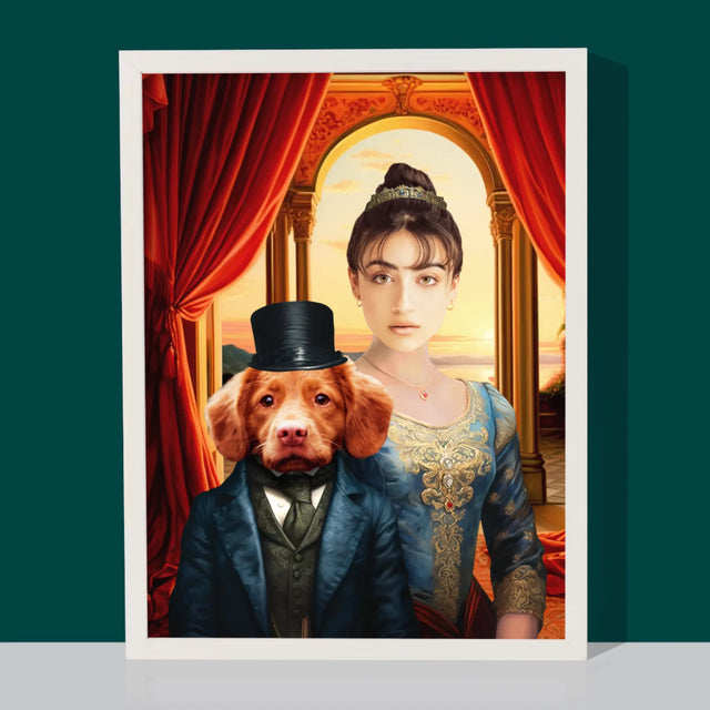 Královský Portrét: Šlechtična S Mazlíčkem: Královský Portrét - Tisk V Rámečku