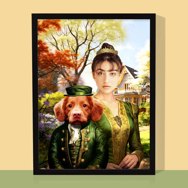 Královský Portrét: Dáma Na Procházce: Královský Portrét - Tisk V Rámečku