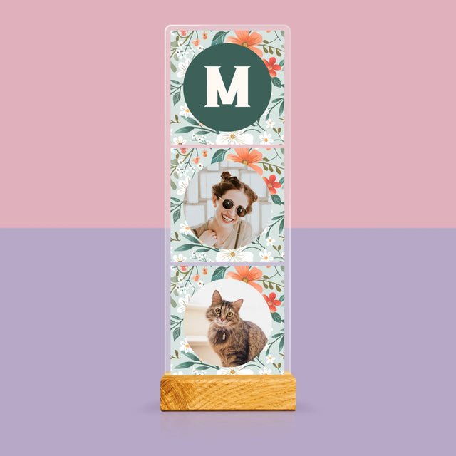 Fotokoláž: Květinový Monogram - Fotografie Na Akrylovém Skle Fotobudka