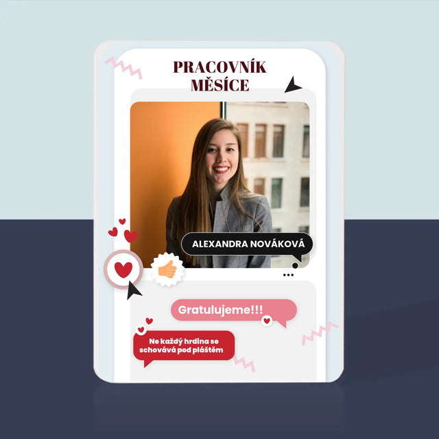 Fotka S Textem: Pracovník Měsíce - Hrací Karty