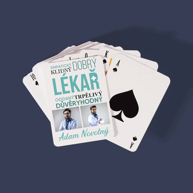 Fotokoláž: Lékař Vlastnosti - Hrací Karty