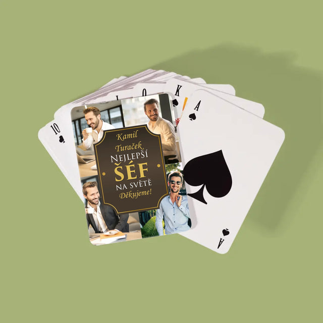 Fotokoláž: Nejlepší Šéf Na Světě - Hrací Karty