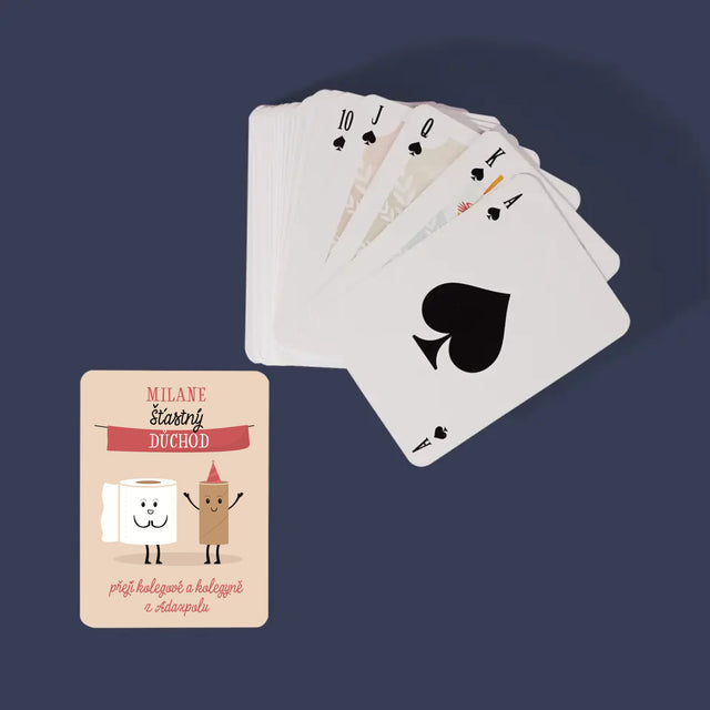 Jméno A Nápis: Šťastný Důchod - Hrací Karty