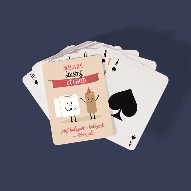 Jméno A Nápis: Šťastný Důchod - Hrací Karty