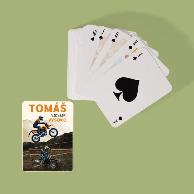 Fotka S Textem: Vždy Míří Vysoko - Hrací Karty