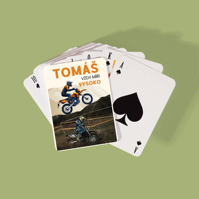 Fotka S Textem: Vždy Míří Vysoko - Hrací Karty