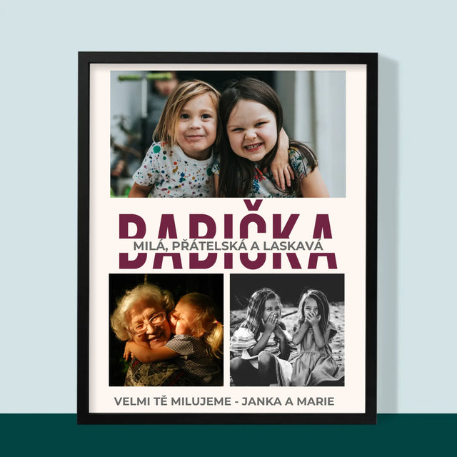 Fotokoláž: Babička - Tisk V Rámečku