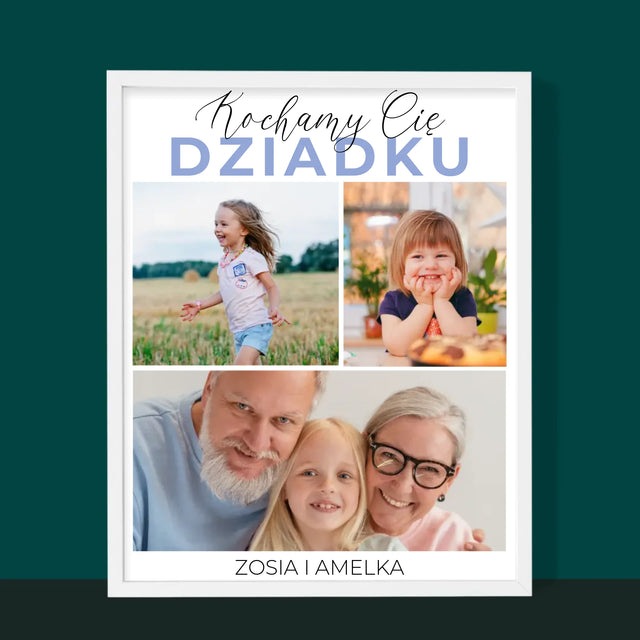 Fotokoláž: Milujeme Tě, Dědečku - Tisk V Rámečku