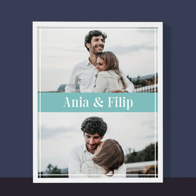 Fotokoláž: Pár Jména - Tisk V Rámečku