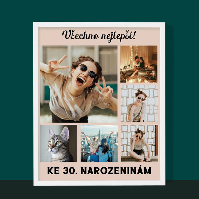 Fotokoláž: Narozeniny - Tisk V Rámečku