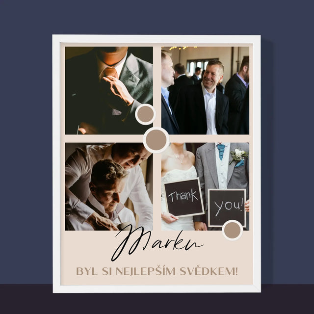 Fotokoláž: Děkovná Koláž Pro Svědka - Tisk V Rámečku