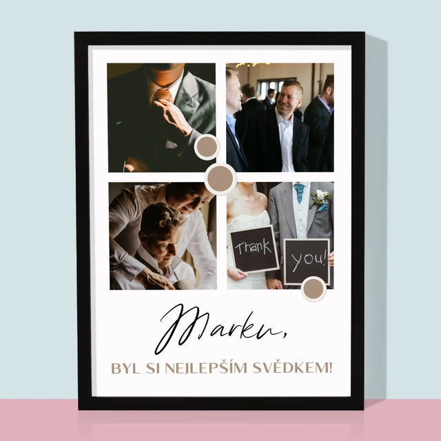Fotokoláž: Děkovná Koláž Pro Svědka - Tisk V Rámečku