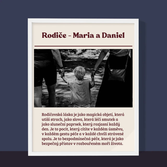 Fotka A Textem: Rodiče - Definice Jejich Lásky - Tisk V Rámečku