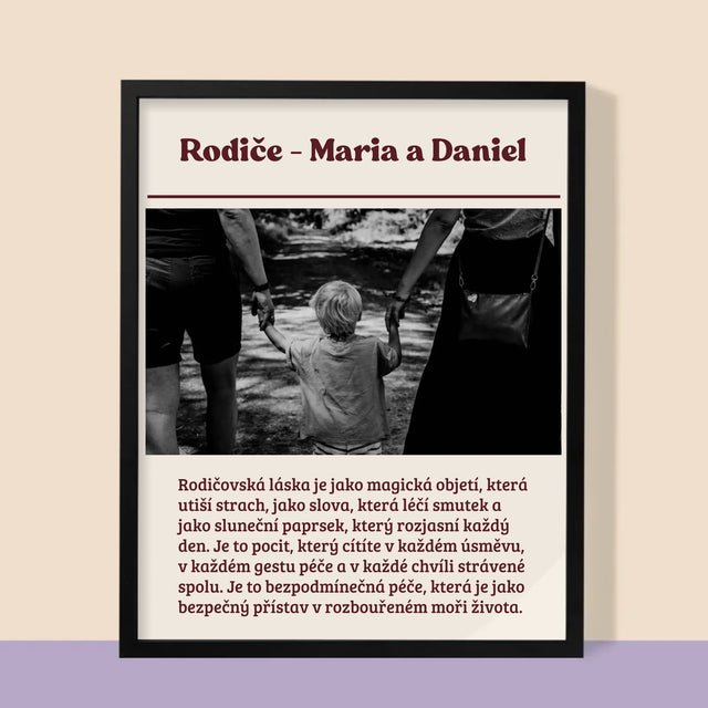 Fotka A Textem: Rodiče - Definice Jejich Lásky - Tisk V Rámečku