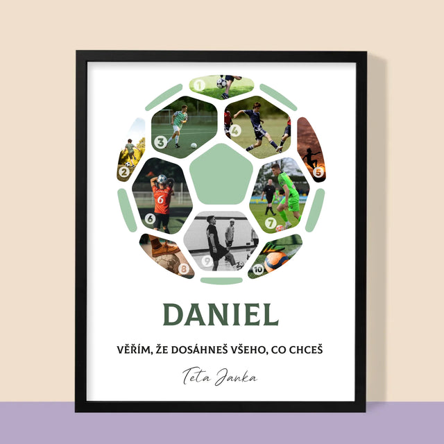 Fotokoláž: Fotbalová Fotografická Koláž - Tisk V Rámečku