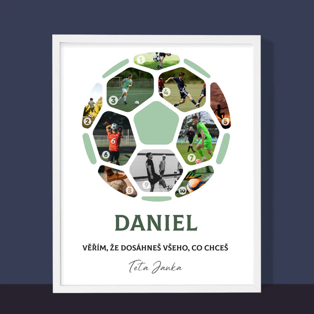 Fotokoláž: Fotbalová Fotografická Koláž - Tisk V Rámečku