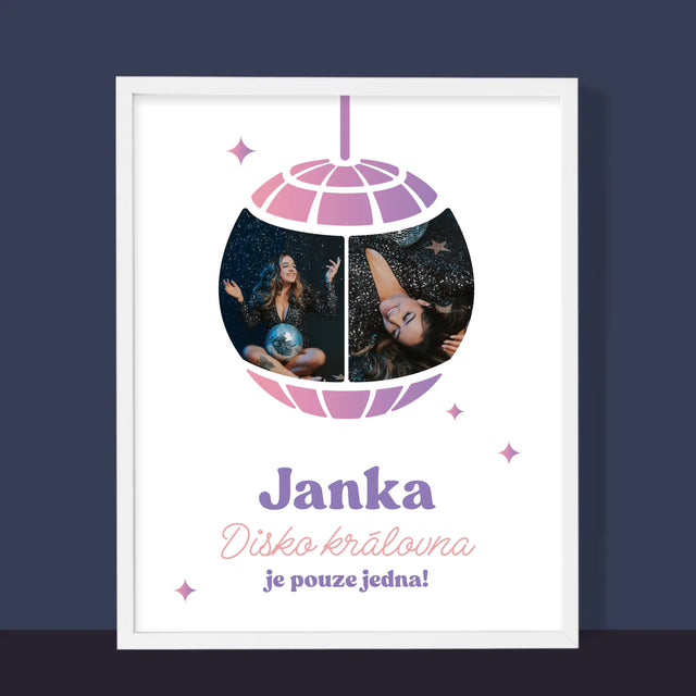 Fotokoláž: Disko Královna 2 Fotky - Tisk V Rámečku