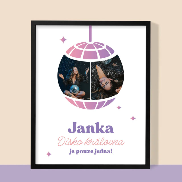Fotokoláž: Disko Královna 2 Fotky - Tisk V Rámečku