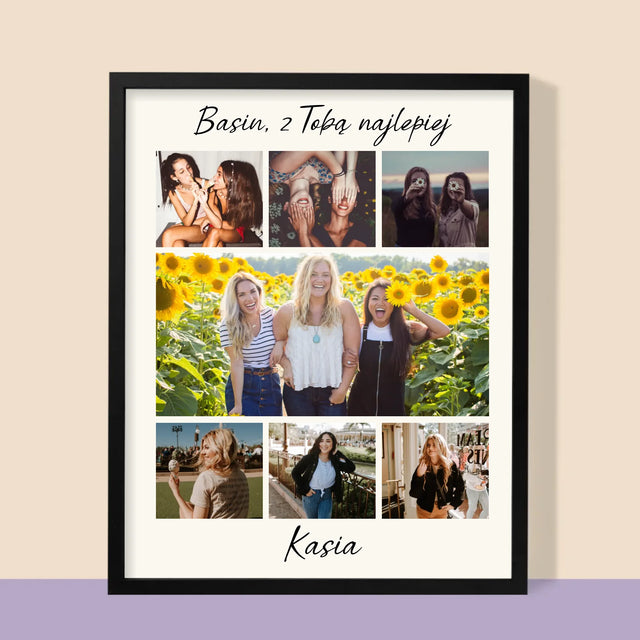 Fotokoláž: Nejlepší Kamarádka - Tisk V Rámečku