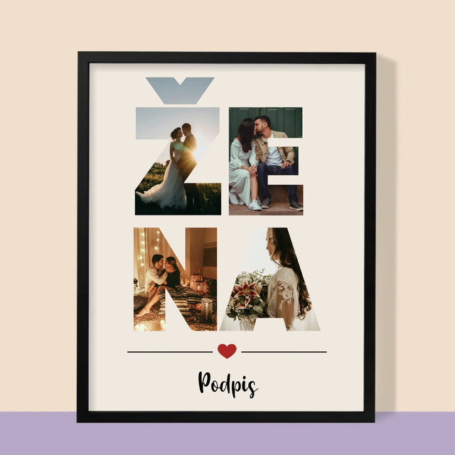 Slovo Z Fotek: Žena Z Vašich Fotek - Tisk V Rámečku