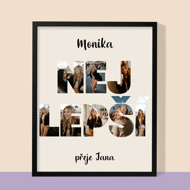 Slovo Z Fotek: Všechno Nejlepší - Tisk V Rámečku
