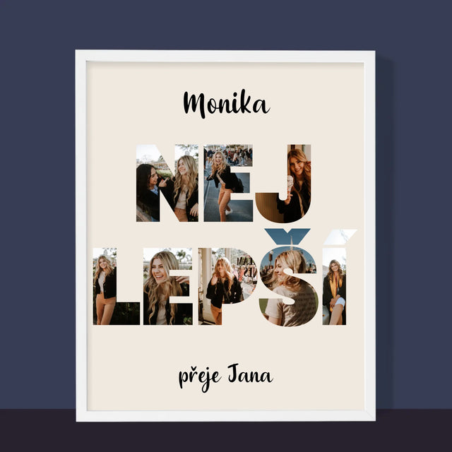 Slovo Z Fotek: Všechno Nejlepší - Tisk V Rámečku