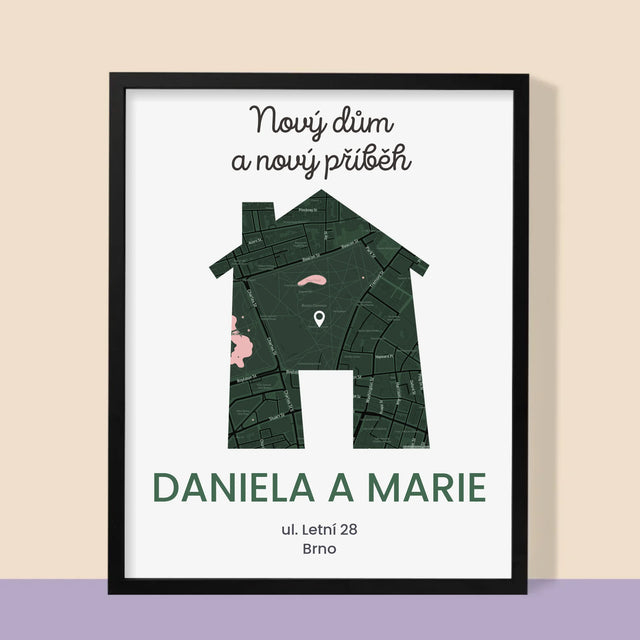 Mapa Města: Mapa Města: Nový Dům - Tisk V Rámečku