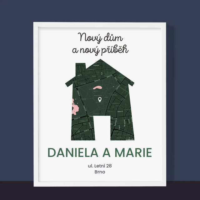 Mapa Města: Mapa Města: Nový Dům - Tisk V Rámečku