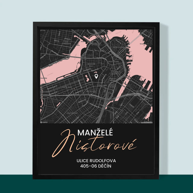 Mapa Města: Mapa Města: Stát - Tisk V Rámečku