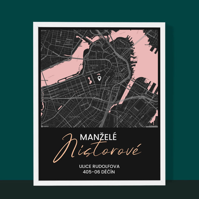 Mapa Města: Mapa Města: Stát - Tisk V Rámečku