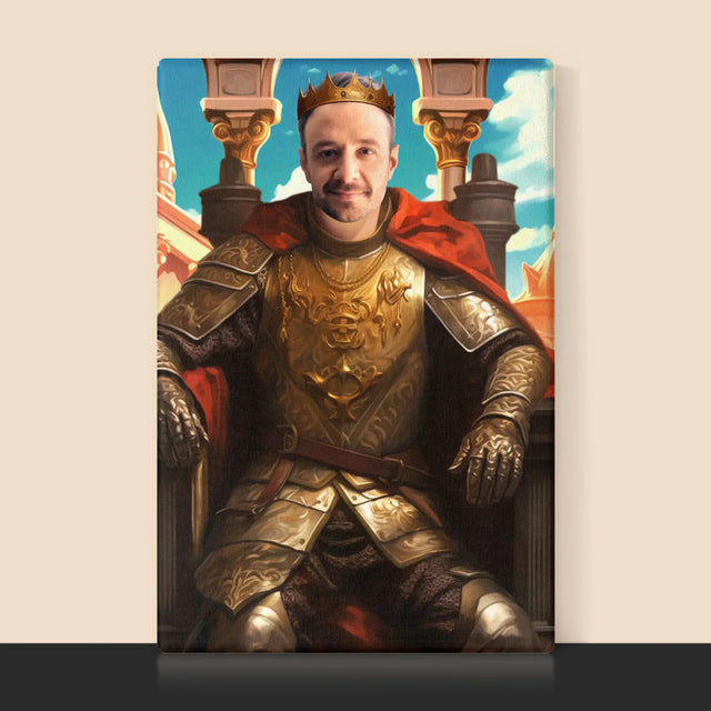 Královský Portrét: Král Na Trůnu: Královský Portrét - Tisk V Rámečku