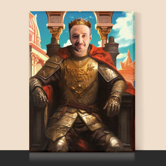 Královský Portrét: Král Na Trůnu: Královský Portrét - Tisk V Rámečku